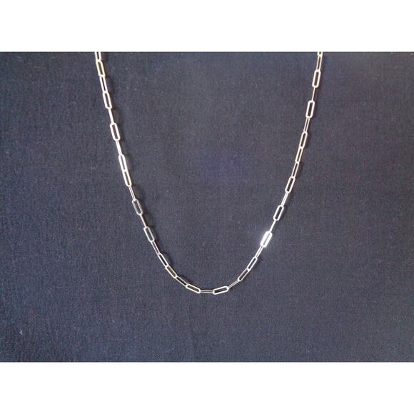 Sterling Silver Paperclip Bracelet, Adjustable 925 Rectangle Flat Link Bracelet - Picture 2 of 5